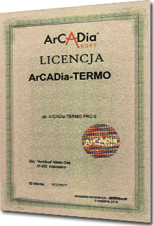 Licencja na oprogramowanie ArCADia-TERMO
